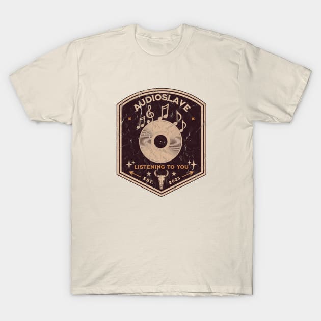 listening vintage vinyl v8 T-Shirt by jekoba